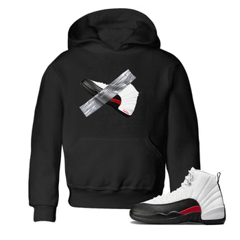 12s Taxi Flip shirts to match jordans Duct Tape sneaker match tees Air Jordan 12 Taxi Flip SNRT Sneaker Tees streetwear brand Baby and Youth Black 1 cotton tee