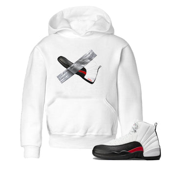 12s Taxi Flip shirts to match jordans Duct Tape sneaker match tees Air Jordan 12 Taxi Flip SNRT Sneaker Tees streetwear brand Baby and Youth White 1 cotton tee