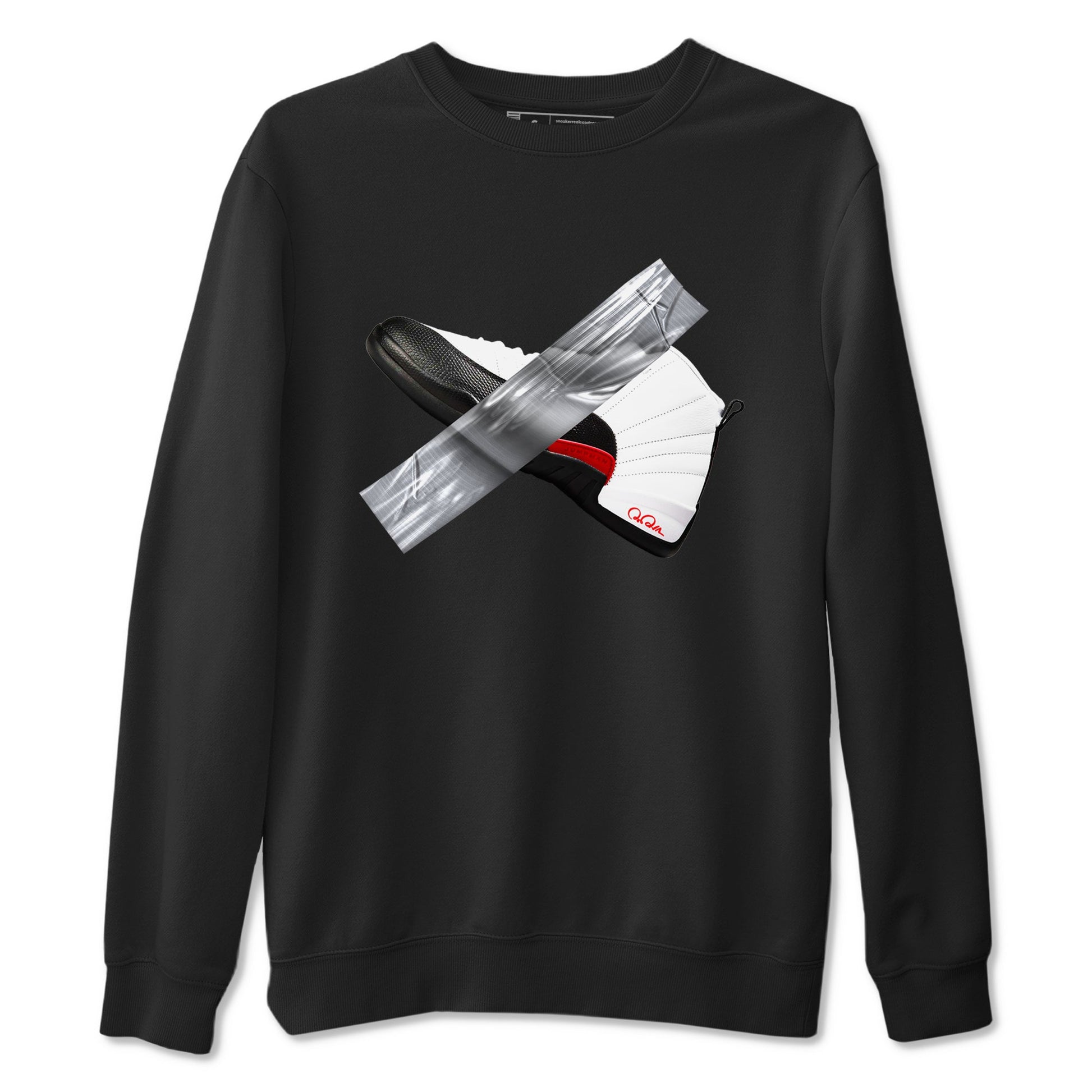 12s Taxi Flip shirts to match jordans Duct Tape sneaker match tees Air Jordan 12 Taxi Flip SNRT Sneaker Tees streetwear brand Black 2 unisex cotton tee