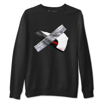 12s Taxi Flip shirts to match jordans Duct Tape sneaker match tees Air Jordan 12 Taxi Flip SNRT Sneaker Tees streetwear brand Black 2 unisex cotton tee
