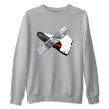 12s Taxi Flip shirts to match jordans Duct Tape sneaker match tees Air Jordan 12 Taxi Flip SNRT Sneaker Tees streetwear brand Heather Grey 2 unisex cotton tee