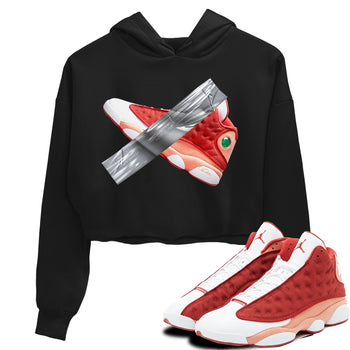 13s Dune Red shirts to match jordans Duct Tape sneaker match tees Air Jordan 13 Dune Red SNRT Sneaker Tees streetwear brand Black 1 crop tee