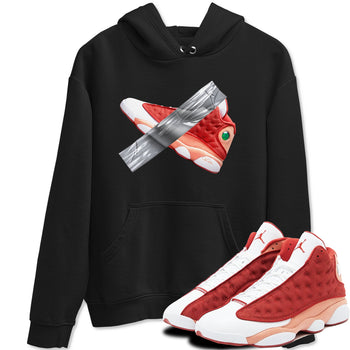 13s Dune Red shirts to match jordans Duct Tape sneaker match tees Air Jordan 13 Dune Red SNRT Sneaker Tees streetwear brand Black 1 unisex cotton tee