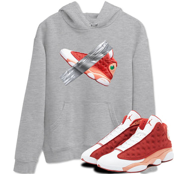 13s Dune Red shirts to match jordans Duct Tape sneaker match tees Air Jordan 13 Dune Red SNRT Sneaker Tees streetwear brand Heather Grey 1 unisex cotton tee