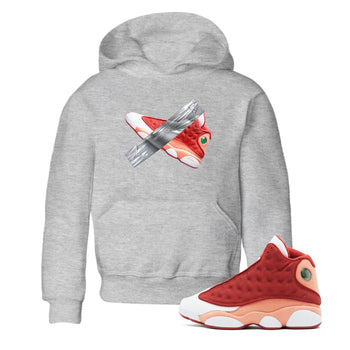 13s Dune Red shirts to match jordans Duct Tape sneaker match tees Air Jordan 13 Dune Red SNRT Sneaker Tees streetwear brand Baby and Youth Heather Grey 1 cotton tee