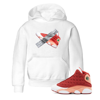 13s Dune Red shirts to match jordans Duct Tape sneaker match tees Air Jordan 13 Dune Red SNRT Sneaker Tees streetwear brand Baby and Youth White 1 cotton tee