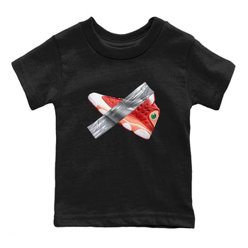13s Dune Red shirts to match jordans Duct Tape sneaker match tees Air Jordan 13 Dune Red SNRT Sneaker Tees streetwear brand Baby and Youth Black 2 cotton tee
