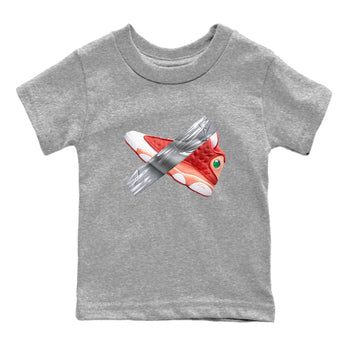 13s Dune Red shirts to match jordans Duct Tape sneaker match tees Air Jordan 13 Dune Red SNRT Sneaker Tees streetwear brand Baby and Youth Heather Grey 2 cotton tee