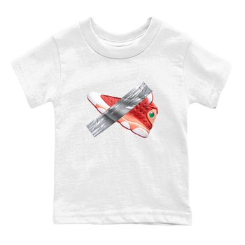 13s Dune Red shirts to match jordans Duct Tape sneaker match tees Air Jordan 13 Dune Red SNRT Sneaker Tees streetwear brand Baby and Youth White 2 cotton tee