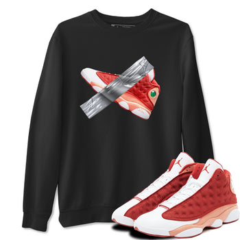 13s Dune Red shirts to match jordans Duct Tape sneaker match tees Air Jordan 13 Dune Red SNRT Sneaker Tees streetwear brand Black 1 unisex cotton tee