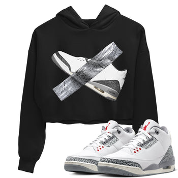 3s Cement Grey shirts to match jordans Duct Tape sneaker match tees Air Jordan 3 Cement Grey SNRT Sneaker Release Tees unisex cotton Black 1 Crop Shirts