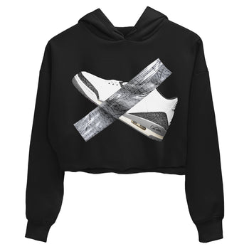 3s Cement Grey shirts to match jordans Duct Tape sneaker match tees Air Jordan 3 Cement Grey SNRT Sneaker Release Tees unisex cotton Black 2 Crop Shirts