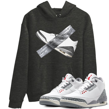 3s Cement Grey shirts to match jordans Duct Tape sneaker match tees Air Jordan 3 Cement Grey SNRT Sneaker Release Tees unisex cotton Charcoal Heather 1 crew neck shirts