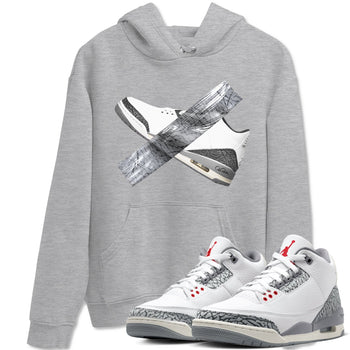 3s Cement Grey shirts to match jordans Duct Tape sneaker match tees Air Jordan 3 Cement Grey SNRT Sneaker Release Tees unisex cotton Heather Grey 1 crew neck shirts