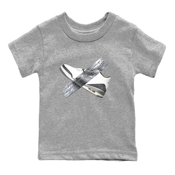 3s Cement Grey shirts to match jordans Duct Tape sneaker match tees Air Jordan 3 Cement Grey SNRT Sneaker Release Tees Youth Baby Heather Grey 2 crew neck shirts
