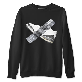 3s Cement Grey shirts to match jordans Duct Tape sneaker match tees Air Jordan 3 Cement Grey SNRT Sneaker Release Tees unisex cotton Black 2 crew neck shirts