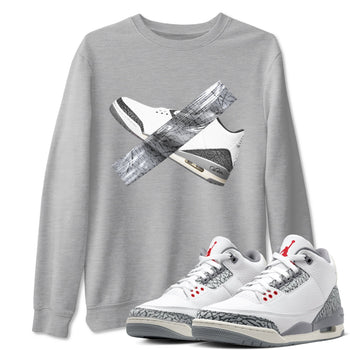 3s Cement Grey shirts to match jordans Duct Tape sneaker match tees Air Jordan 3 Cement Grey SNRT Sneaker Release Tees unisex cotton Heather Grey 1 crew neck shirts