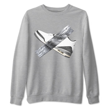 3s Cement Grey shirts to match jordans Duct Tape sneaker match tees Air Jordan 3 Cement Grey SNRT Sneaker Release Tees unisex cotton Heather Grey 2 crew neck shirts