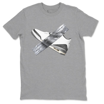 3s Cement Grey shirts to match jordans Duct Tape sneaker match tees Air Jordan 3 Cement Grey SNRT Sneaker Release Tees unisex cotton Heather Grey 2 crew neck shirts