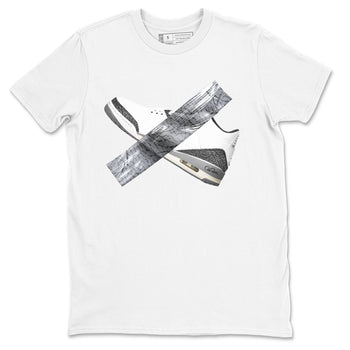 3s Cement Grey shirts to match jordans Duct Tape sneaker match tees Air Jordan 3 Cement Grey SNRT Sneaker Release Tees unisex cotton White 2 crew neck shirts