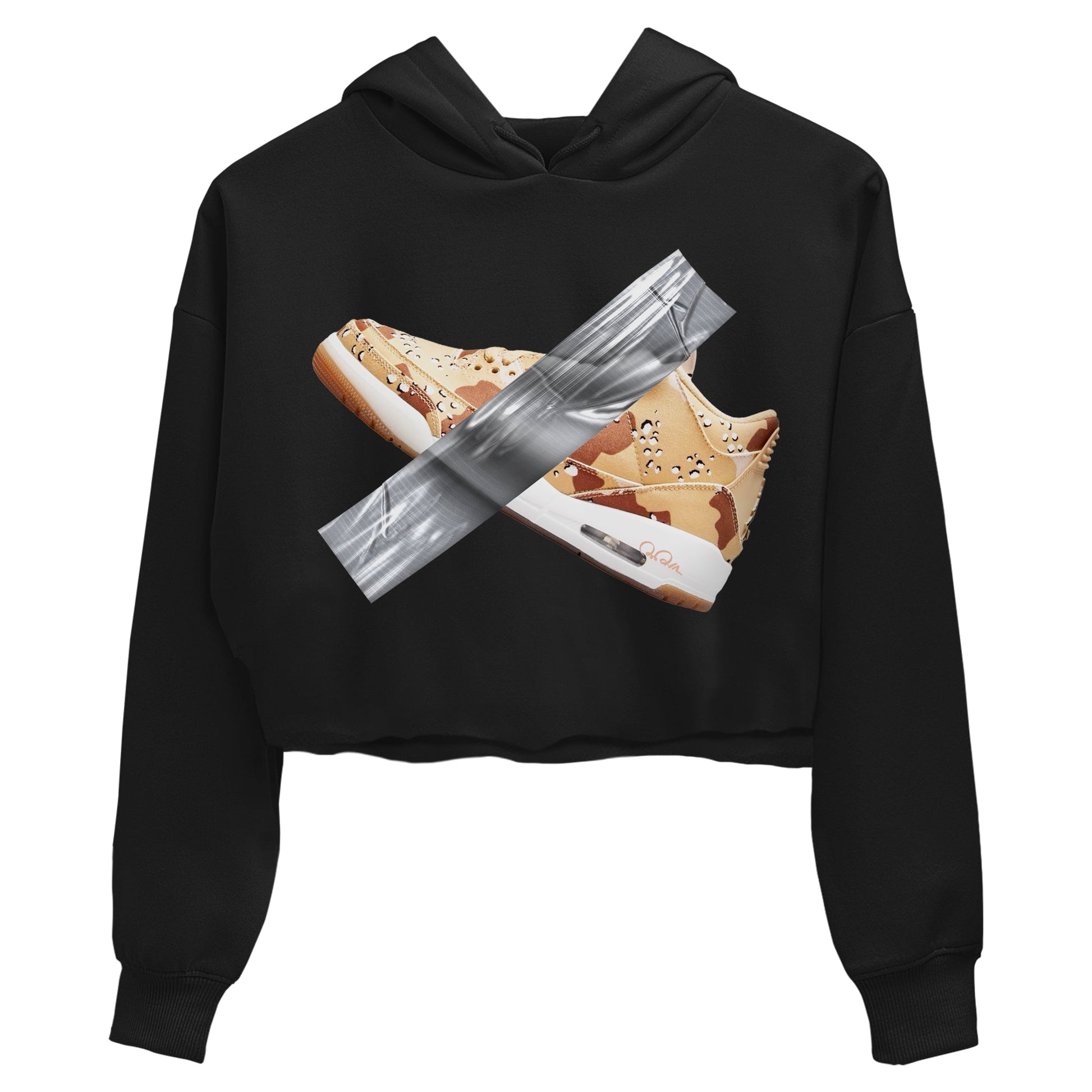 AJ3 Desert Camo shirts to match jordans Duct Tape sneaker match tees Air Jordan 3 Desert Camo SNRT Sneaker Tees streetwear brand Black 2 crop tee