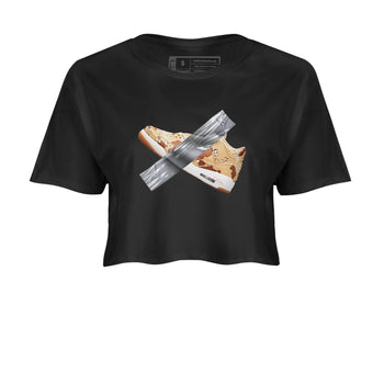 AJ3 Desert Camo shirts to match jordans Duct Tape sneaker match tees Air Jordan 3 Desert Camo SNRT Sneaker Tees streetwear brand Black 2 crop tee