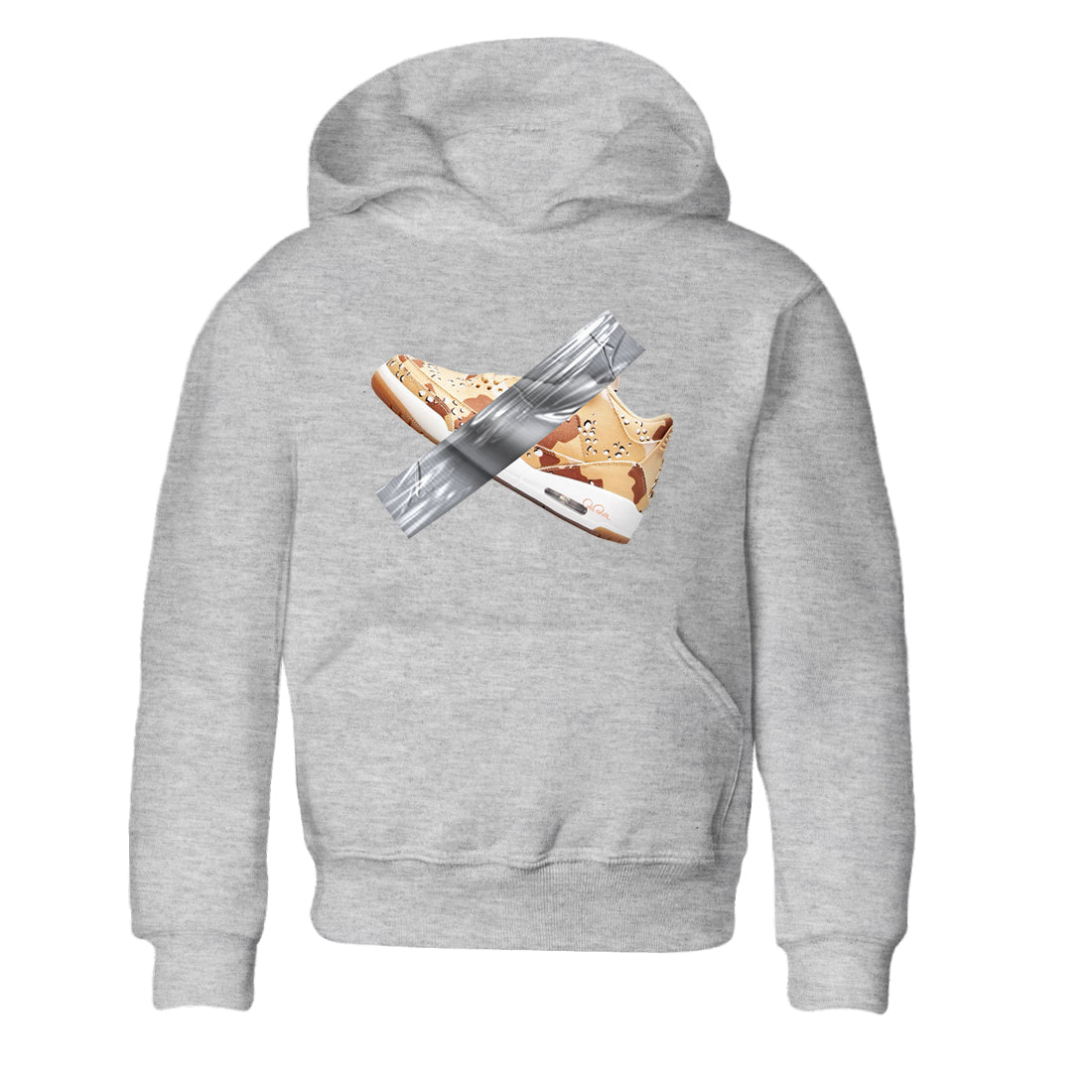 AJ3 Desert Camo shirts to match jordans Duct Tape sneaker match tees Air Jordan 3 Desert Camo SNRT Sneaker Tees streetwear brand Baby and Youth Heather Grey 2 cotton tee