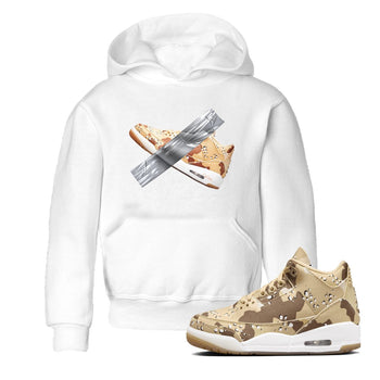 AJ3 Desert Camo shirts to match jordans Duct Tape sneaker match tees Air Jordan 3 Desert Camo SNRT Sneaker Tees streetwear brand Baby and Youth White 1 cotton tee