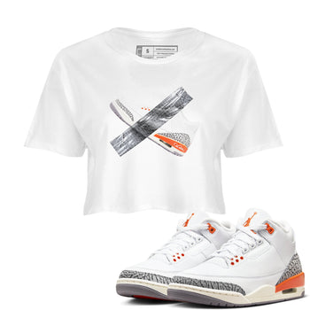 3s Georgia Peach shirt to match jordans Duct Tape sneaker tees Air Jordan 3 Georgia Peach SNRT Sneaker Release Tees White 1 crop length shirt