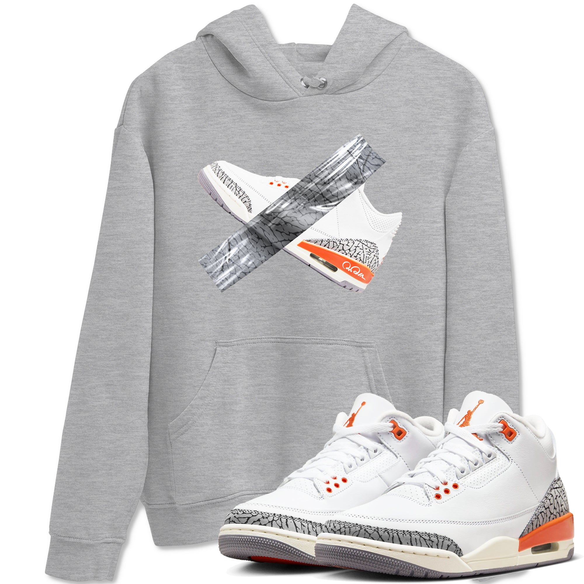 3s Georgia Peach shirt to match jordans Duct Tape sneaker tees Air Jordan 3 Georgia Peach SNRT Sneaker Release Tees unisex cotton Heather Grey 1 crew neck shirt