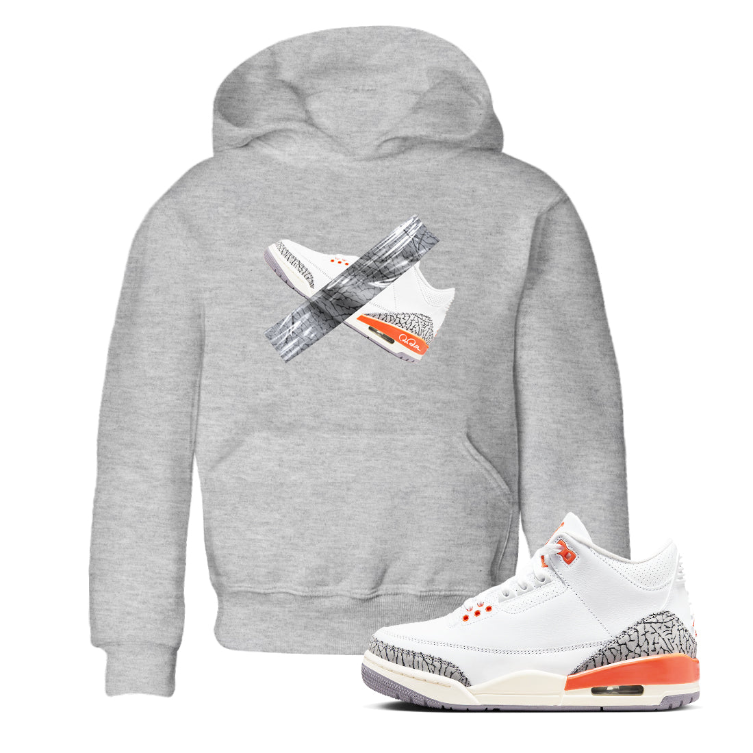 3s Georgia Peach shirt to match jordans Duct Tape sneaker tees Air Jordan 3 Georgia Peach SNRT sneaker release tees baby toddler Heather Grey 1 cotton Shirt