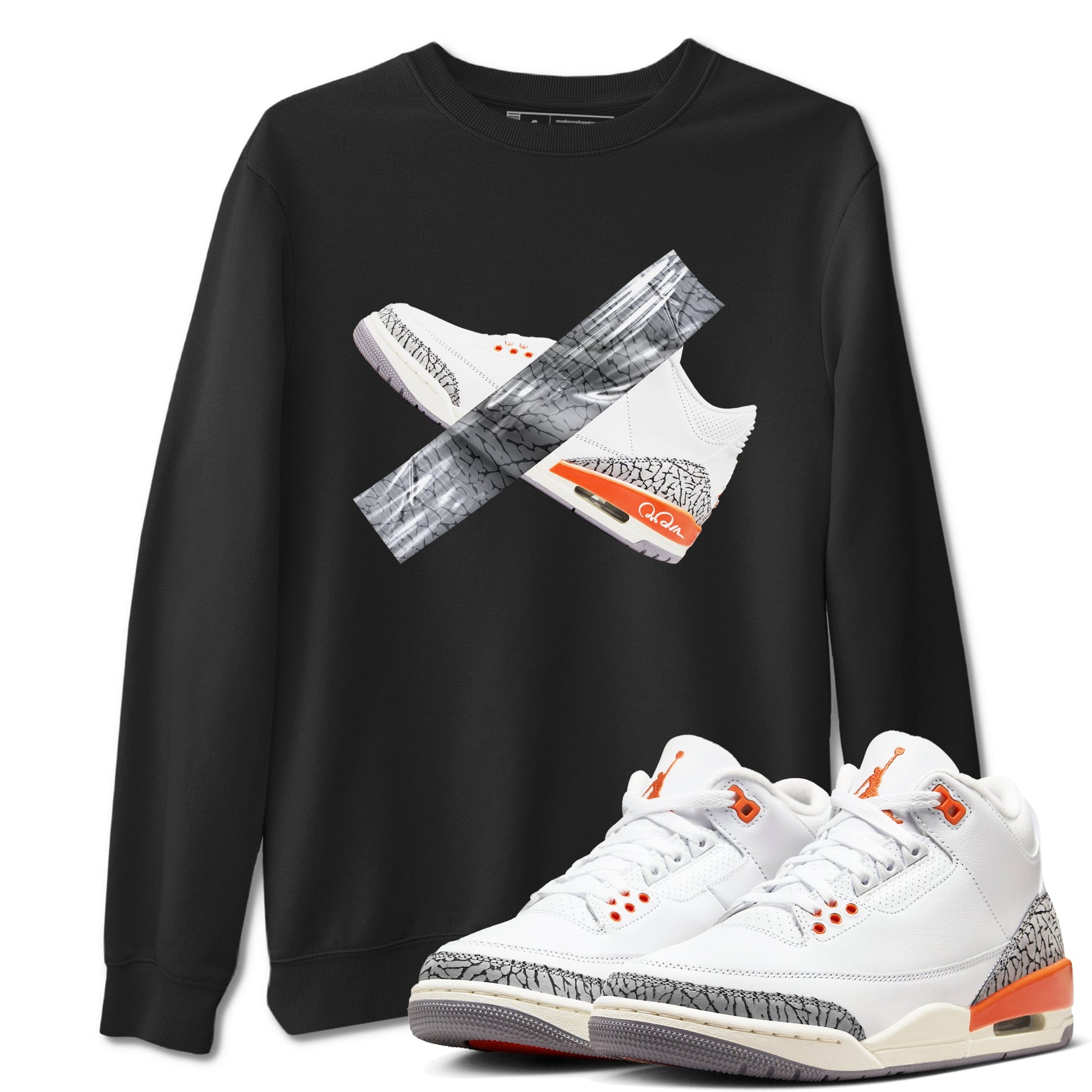 3s Georgia Peach shirt to match jordans Duct Tape sneaker tees Air Jordan 3 Georgia Peach SNRT Sneaker Release Tees unisex cotton Black 1 crew neck shirt