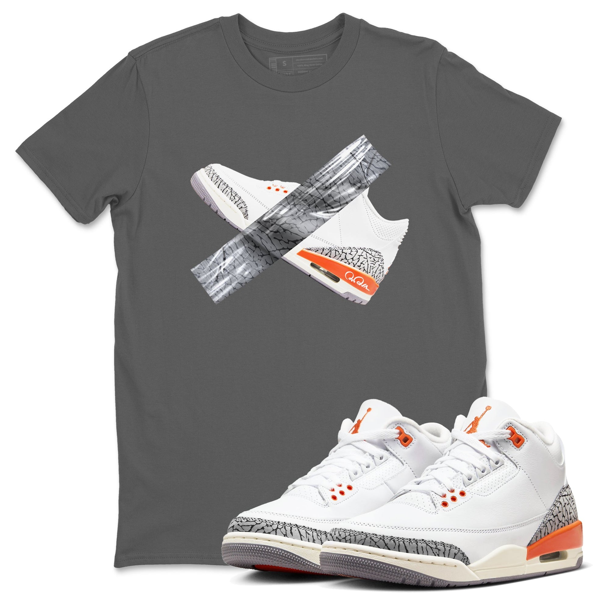 3s Georgia Peach shirt to match jordans Duct Tape sneaker tees Air Jordan 3 Georgia Peach SNRT Sneaker Release Tees unisex cotton Cool Grey 1 crew neck shirt