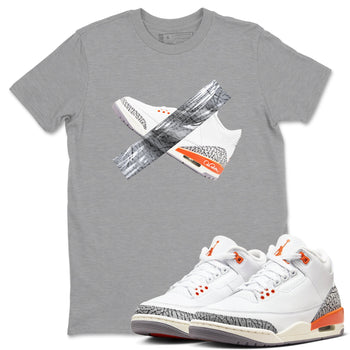 3s Georgia Peach shirt to match jordans Duct Tape sneaker tees Air Jordan 3 Georgia Peach SNRT Sneaker Release Tees unisex cotton Heather Grey 1 crew neck shirt