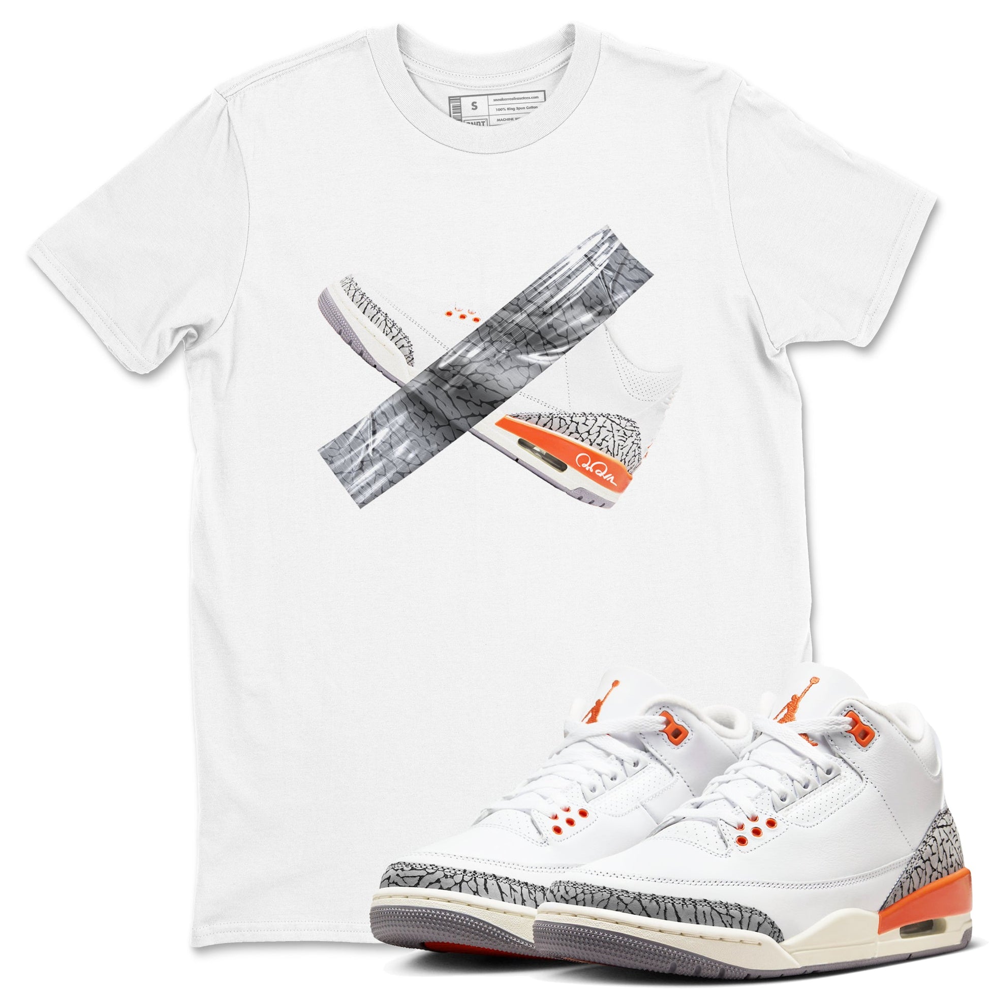 3s Georgia Peach shirt to match jordans Duct Tape sneaker tees Air Jordan 3 Georgia Peach SNRT Sneaker Release Tees unisex cotton White 1 crew neck shirt