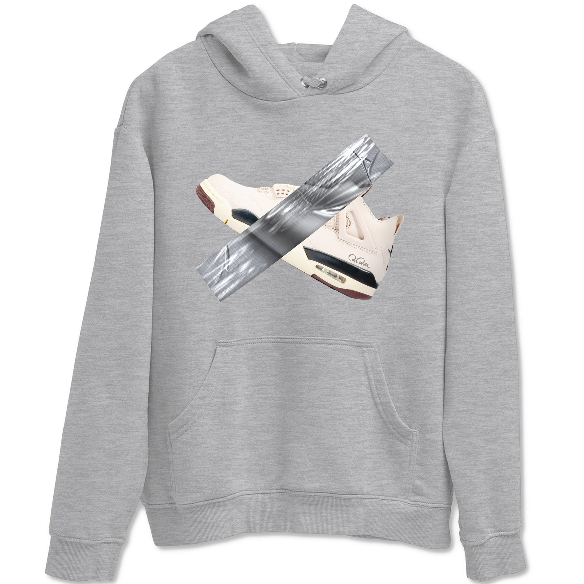 4s A Ma Maniere x Fossil Stone shirts to match jordans Duct tape sneaker match tees Air Jordan 4 A Ma Maniere x Fossil Stone match shoes to clothes SNRT Sneaker Tees unisex cotton Heather Grey 2 shirts