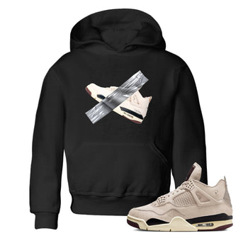 4s A Ma Maniere x Fossil Stone shirts to match jordans Duct tape sneaker match tees Air Jordan 4 A Ma Maniere x Fossil Stone match shoes to clothes SNRT Sneaker Tees Youth Baby Black 1 tee