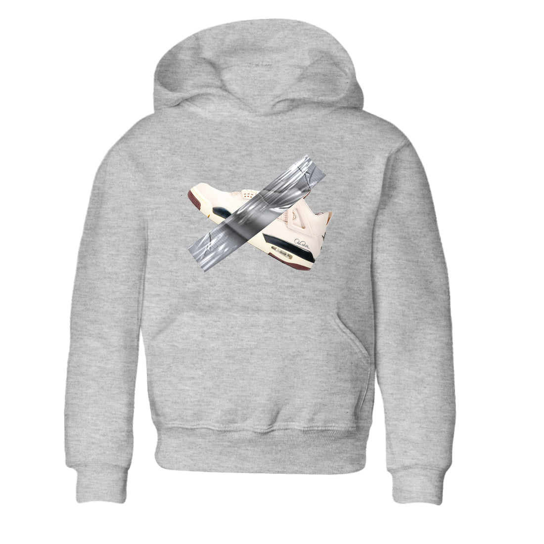 4s A Ma Maniere x Fossil Stone shirts to match jordans Duct tape sneaker match tees Air Jordan 4 A Ma Maniere x Fossil Stone match shoes to clothes SNRT Sneaker Tees Youth Baby Heather Grey 2 tee