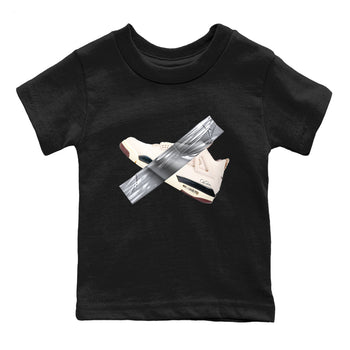 4s A Ma Maniere x Fossil Stone shirts to match jordans Duct tape sneaker match tees Air Jordan 4 A Ma Maniere x Fossil Stone match shoes to clothes SNRT Sneaker Tees Youth Baby Black 2 tee