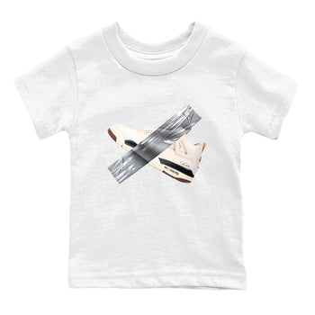 4s A Ma Maniere x Fossil Stone shirts to match jordans Duct tape sneaker match tees Air Jordan 4 A Ma Maniere x Fossil Stone match shoes to clothes SNRT Sneaker Tees Youth Baby White 2 tee
