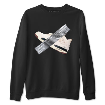4s A Ma Maniere x Fossil Stone shirts to match jordans Duct tape sneaker match tees Air Jordan 4 A Ma Maniere x Fossil Stone match shoes to clothes SNRT Sneaker Tees unisex cotton Black 2 shirts