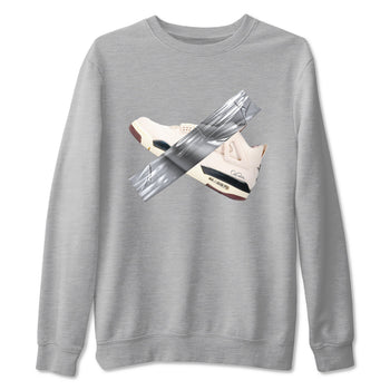 4s A Ma Maniere x Fossil Stone shirts to match jordans Duct tape sneaker match tees Air Jordan 4 A Ma Maniere x Fossil Stone match shoes to clothes SNRT Sneaker Tees unisex cotton Heather Grey 2 shirts