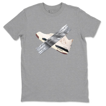 4s A Ma Maniere x Fossil Stone shirts to match jordans Duct tape sneaker match tees Air Jordan 4 A Ma Maniere x Fossil Stone match shoes to clothes SNRT Sneaker Tees unisex cotton Heather Grey 2 shirts