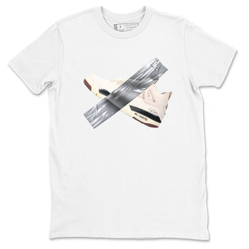 4s A Ma Maniere x Fossil Stone shirts to match jordans Duct tape sneaker match tees Air Jordan 4 A Ma Maniere x Fossil Stone match shoes to clothes SNRT Sneaker Tees unisex cotton White 2 shirts