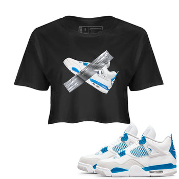 Air Jordan 4 Industrial Blue shirt to match jordans Duct Tape sneaker tees Air Jordan 4 Military Blue SNRT Sneaker Release Tees Black 1 crop length shirt