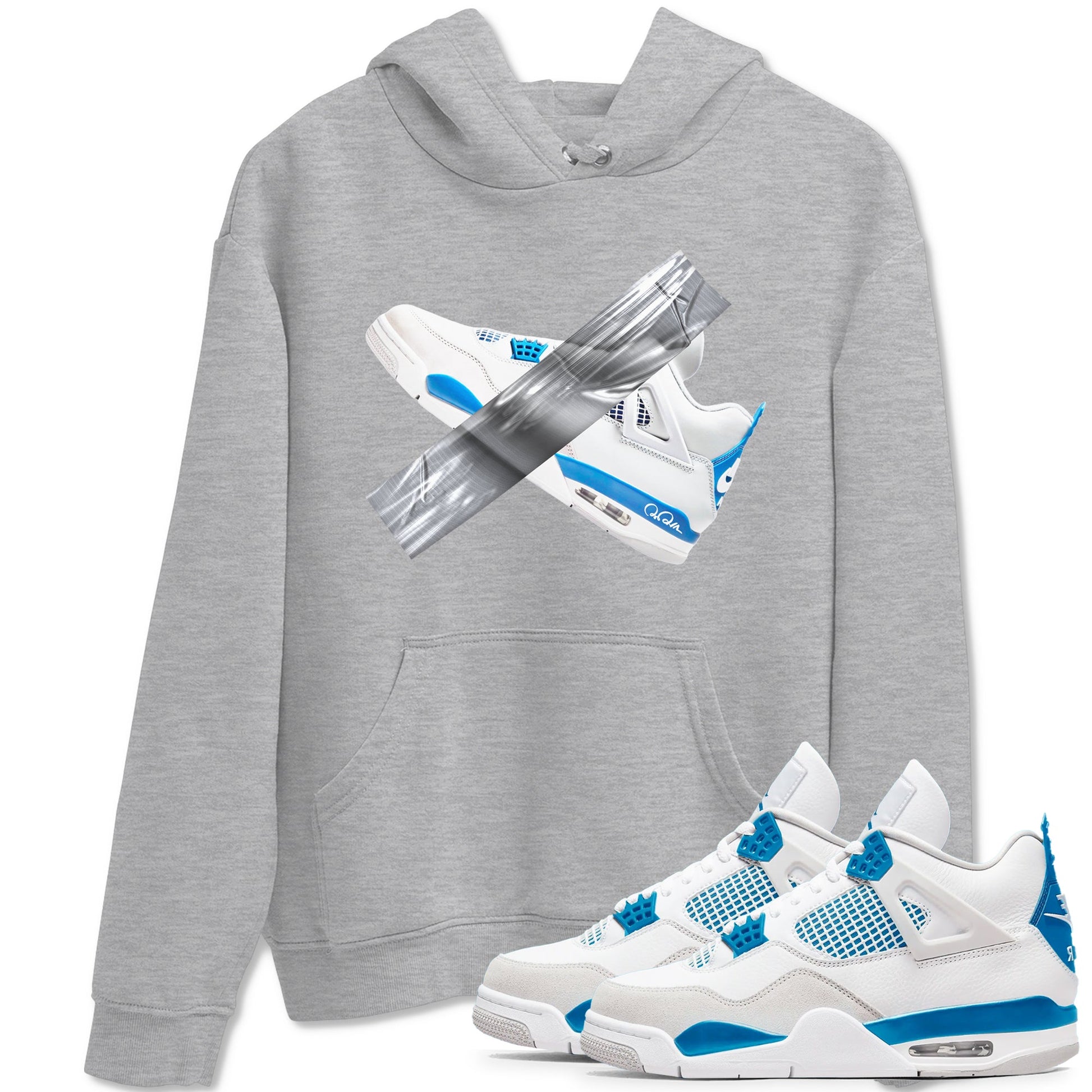 Air Jordan 4 Industrial Blue shirt to match jordans Duct Tape sneaker tees Air Jordan 4 Military Blue SNRT Sneaker Release Tees unisex cotton Heather Grey 1 crew neck shirt