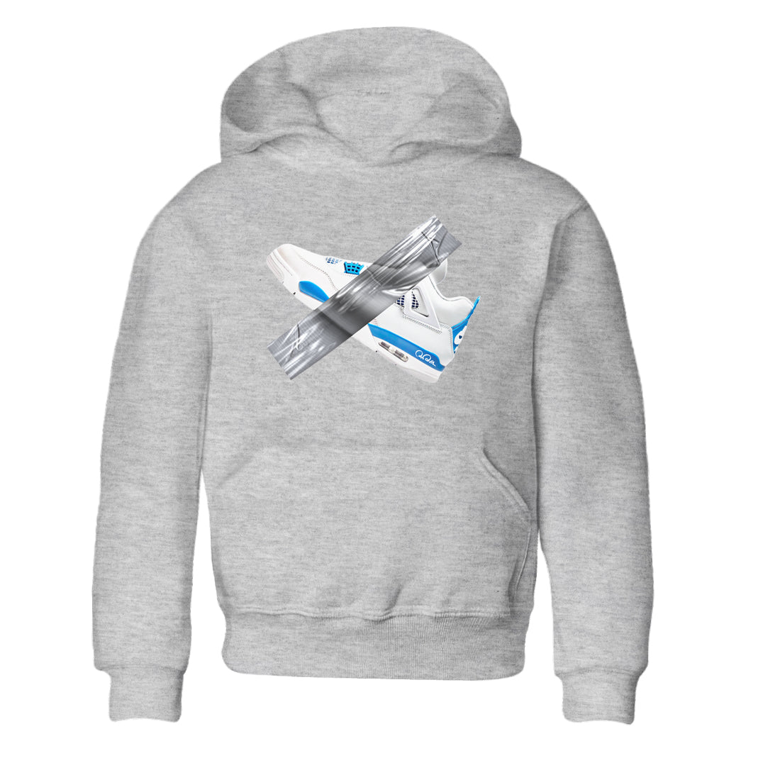 Air Jordan 4 Industrial Blue shirt to match jordans Duct Tape sneaker tees Air Jordan 4 Military Blue SNRT sneaker release tees baby toddler Heather Grey 2 cotton Shirt