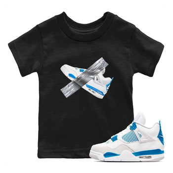 Air Jordan 4 Industrial Blue shirt to match jordans Duct Tape sneaker tees Air Jordan 4 Military Blue SNRT sneaker release tees baby toddler Black 1 cotton Shirt
