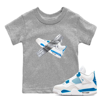 Air Jordan 4 Industrial Blue shirt to match jordans Duct Tape sneaker tees Air Jordan 4 Military Blue SNRT sneaker release tees baby toddler Heather Grey 1 cotton Shirt