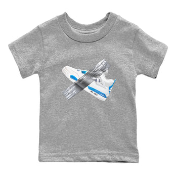 Air Jordan 4 Industrial Blue shirt to match jordans Duct Tape sneaker tees Air Jordan 4 Military Blue SNRT sneaker release tees baby toddler Heather Grey 2 cotton Shirt